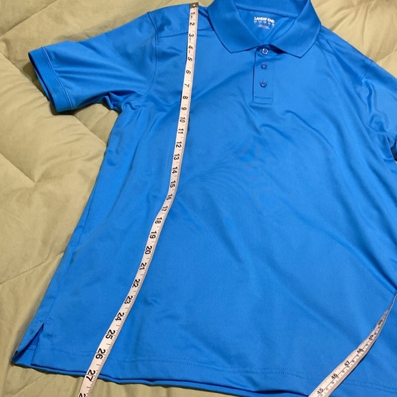 Lands’ End Turquoise Blue Men’s Small Quick Dry Men’s School Uniform Polo Shirt. - Picture 11 of 13